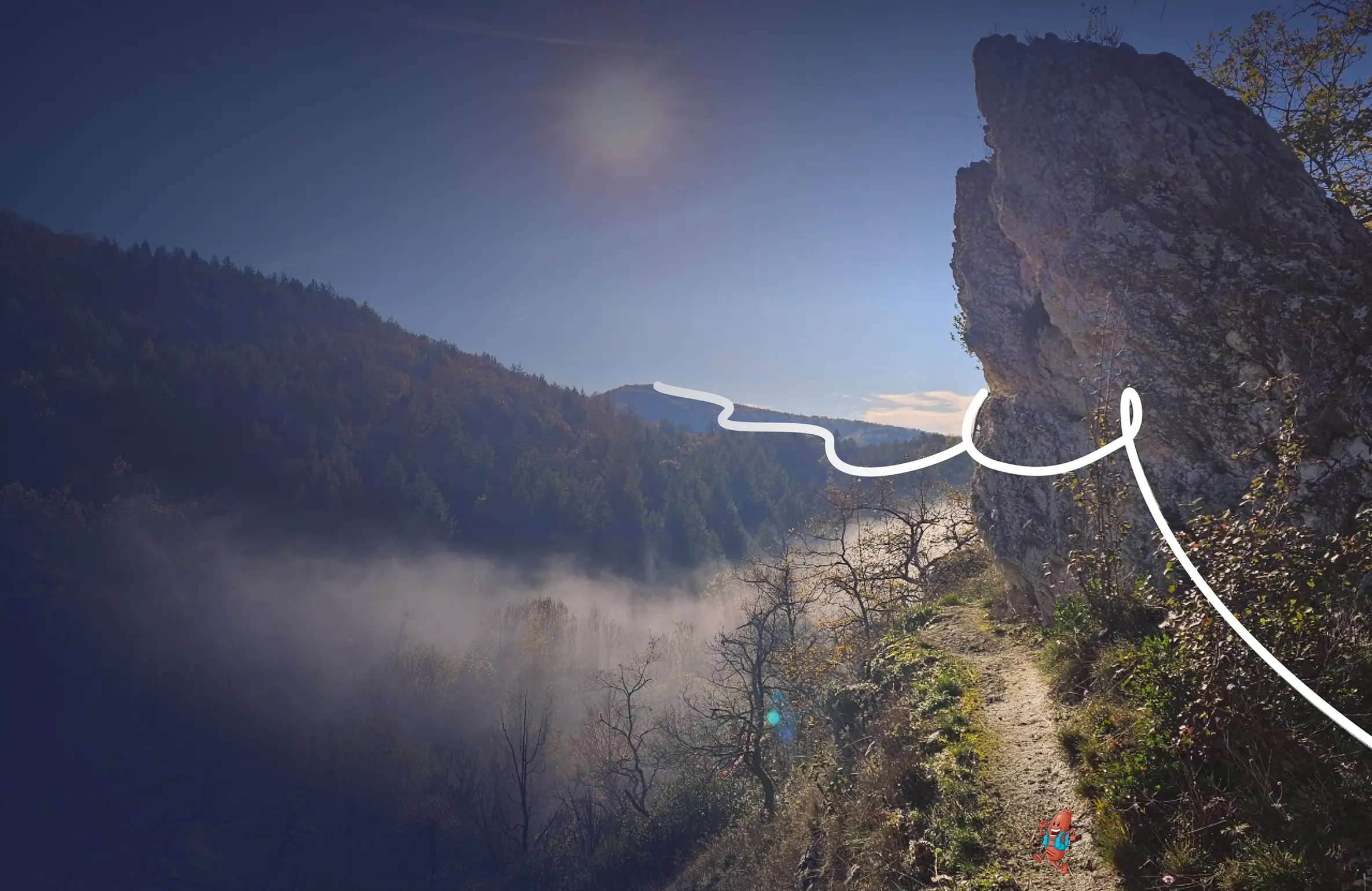 Coureurs sur les sentiers du Trail des Petites Pyrénées en Haute-Garonne